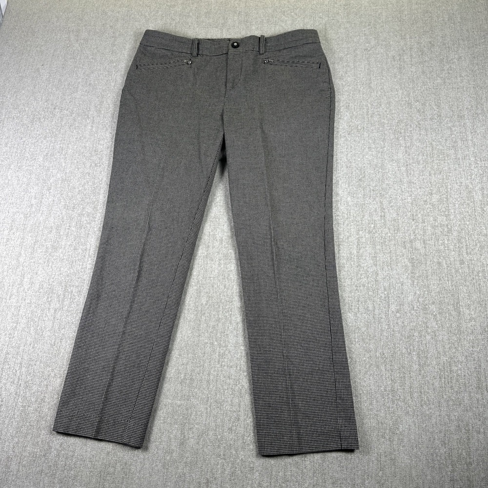 Lauren Ralph Lauren Women's Straight Leg Pants in Charcoal Houndstooth